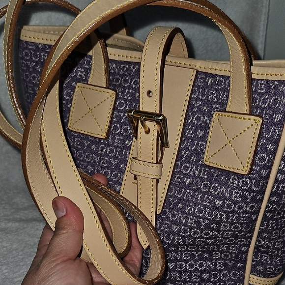 Dooney & Bourke Purple and Tan Elegant Tote - Picture 6 of 9